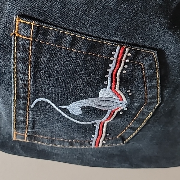 COPY - BABY PHAT BOOTCUT VINTAGE 90's HIP HOP Y2K DARK WASH DENIM BLUE JEANS JU… - Picture 2 of 16